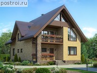 P-169-1P проект двухэтажного дома из пеноблоков размером 9 на 15 