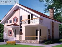 P-183-1P проект одноэтажного дома из пеноблоков с мансардой размером 10 на 11 