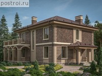 P-195-1K проект двухэтажного коттеджа из кирпича размером 10 на 13