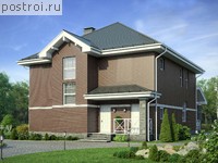 P-195-1P проект двухэтажного коттеджа из пенобетона размером 11 на 13 