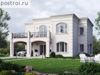 P-202-1P проект двухэтажного дома из пенобетона с гаражом размером 14 на 20 