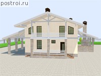 P-203-1P проект двухэтажного дома из пенобетона с гаражом размером 10 на 13