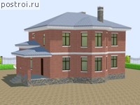 P-205-1P проект двухэтажного дома из пенобетона с подвалом размером 11 на 14 