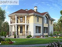 P-221-1K проект двухэтажного коттеджа из кирпича размером 11 на 20 