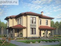 P-224-1K проект двухэтажного коттеджа из кирпича размером 15 на 13 