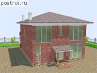 P-249-1P проект двухэтажного дома из газобетона размером 18 на 12