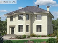 P-251-1P проект двухэтажного коттеджа из пеноблоков размером 12 на 17 