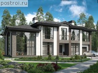 P-325-1K проект двухэтажного дома из кирпича с гаражом размером 21 на 13