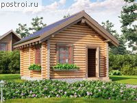 Q-020-1D проект одноэтажной деревянной бани из бревна размером 5 на 5 