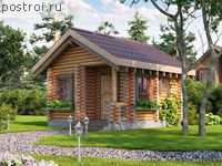 Q-020-2D проект одноэтажной деревянной бани из бревна размером 5 на 4 