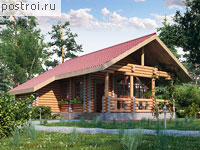 Q-069-1D проект одноэтажной деревянной бани из бревна размером 11 на 8 