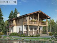 R-143-1P проект двухэтажного дома из газобетона размером 12 на 16 