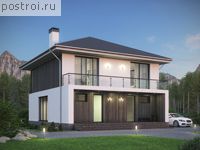 R-164-1P проект двухэтажного дома из пеноблоков размером 10 на 10 