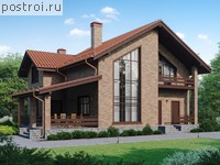 R-189-2K проект двухэтажного дома из кирпича с гаражом размером 13 на 12