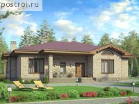 R-197-1K проект одноэтажного коттеджа из кирпича размером 15 на 19 
