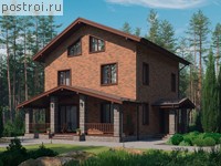R-202-1K проект двухэтажного дома из кирпича с мансардой размером 13 на 12