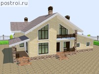 R-215-1P проект двухэтажного дома из пенобетона с гаражом размером 18 на 10