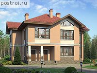 R-221-1K проект двухэтажного коттеджа из кирпича размером 16 на 13 