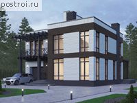 R-223-1K проект трехэтажного коттеджа из кирпича с подвалом и гаражом размером 13 на 13 