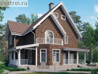 R-234-1P проект двухэтажного дома из газобетона с мансардой размером 13 на 13 