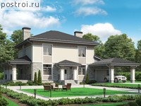 R-260-1K проект двухэтажного дома из кирпича с гаражом размером 19 на 13 