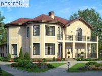 R-286-1P проект двухэтажного дома из пеноблоков с мансардой размером 16 на 13 