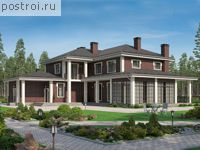 R-295-1P проект двухэтажного дома из пеноблоков размером 15 на 20 