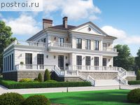 R-319-1P проект двухэтажного дома из пенобетона с цоколем размером 24 на 32 