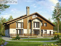 R-345-1P проект двухэтажного дома из пенобетона размером 20 на 13 