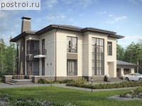 R-347-1K проект двухэтажного дома из кирпича с гаражом размером 20 на 16 