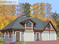 S-175-1K проект одноэтажного гаража из кирпича с мансардой размером 7 на 15 