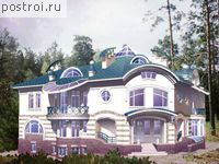 S-792-1K проект двухэтажного дома из кирпича с цоколем размером 18 на 20 