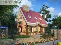 T-046-1S проект одноэтажного каркасного дома с мансардой размером 5 на 8