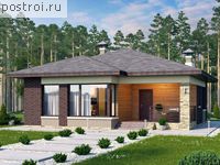 T-078-1P проект одноэтажного дома из пеноблока размером 10 на 10 