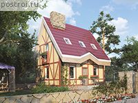 T-087-1P проект одноэтажного дома из пеноблока с мансардой размером 5 на 8 