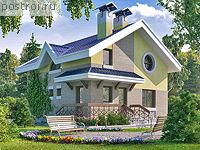 T-096-1K проект двухэтажного коттеджа из кирпича размером 8 на 8 