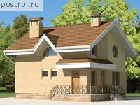 T-096-1P проект двухэтажного коттеджа из пеноблока размером 8 на 8 