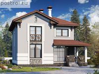 T-111-2P проект двухэтажного коттеджа из пенобетона размером 9 на 8 