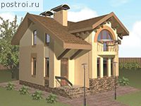 T-113-1P проект одноэтажного коттеджа из пенобетона с мансардой размером 10 на 8 