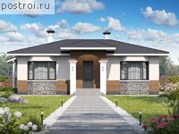 T-124-1P проект одноэтажного коттеджа из газобетона размером 15 на 13