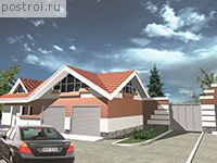 T-128-1K проект одноэтажного гаража из кирпича с мансардой размером 6 на 12 