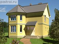 T-130-2K проект двухэтажного коттеджа из кирпича размером 9 на 6 