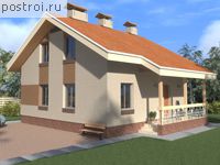 T-132-1P проект двухэтажного коттеджа из газобетона размером 8 на 8 