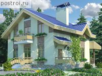 T-135-1K проект одноэтажного дома из кирпича с мансардой размером 9 на 8 