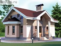 T-141-1K проект одноэтажного дома из кирпича с мансардой размером 11 на 8 