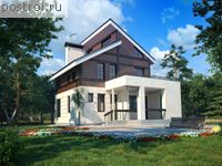 T-147-1P проект двухэтажного дома из газобетона с мансардой размером 11 на 8