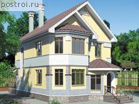 T-151-1K проект двухэтажного коттеджа из кирпича размером 15 на 7 