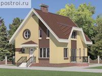 T-155-1P проект одноэтажного коттеджа из пеноблоков с мансардой размером 11 на 8 
