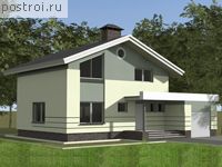 T-160-1P проект двухэтажного дома из пеноблоков с гаражом размером 8 на 9 