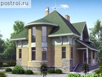 T-164-1P проект одноэтажного дома из пеноблоков с мансардой размером 9 на 9 